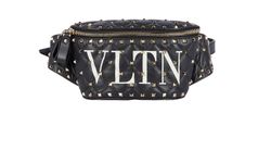 VLTN Small Rockstud Belt Bag, Leather, Black, 2*